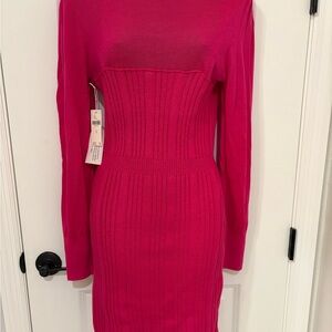 Anthropologie Pink Knit Sweater Dress